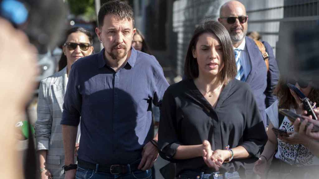 Pablo Iglesias e Irene Montero, a su llegada al juicio contra Frontera.