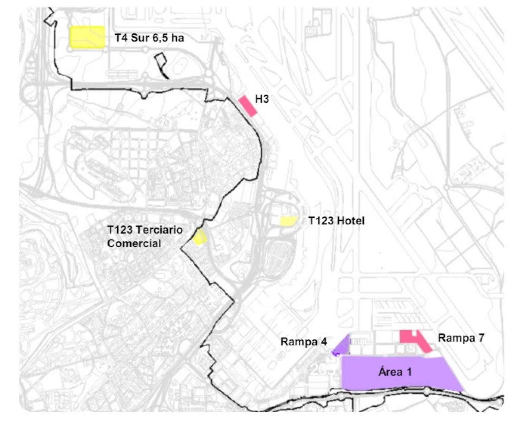 Planos del plan inmobiliario de Aena en Barajas.