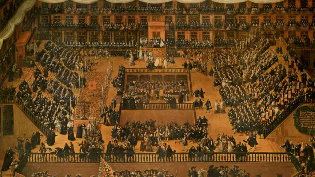 Auto de Fe en la plaza Mayor de Madrid de 1680 según el pincel de Francisco Rizi.