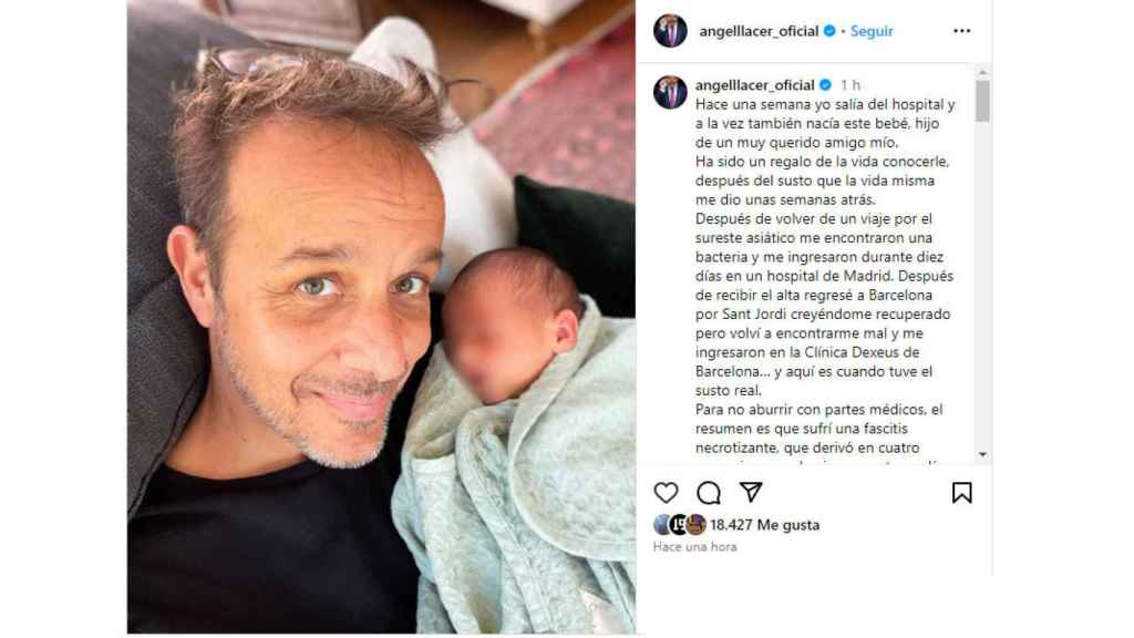 Àngel Llàcer en la primera fotografía que comparte tras su alta hospitalaria (Instagram).