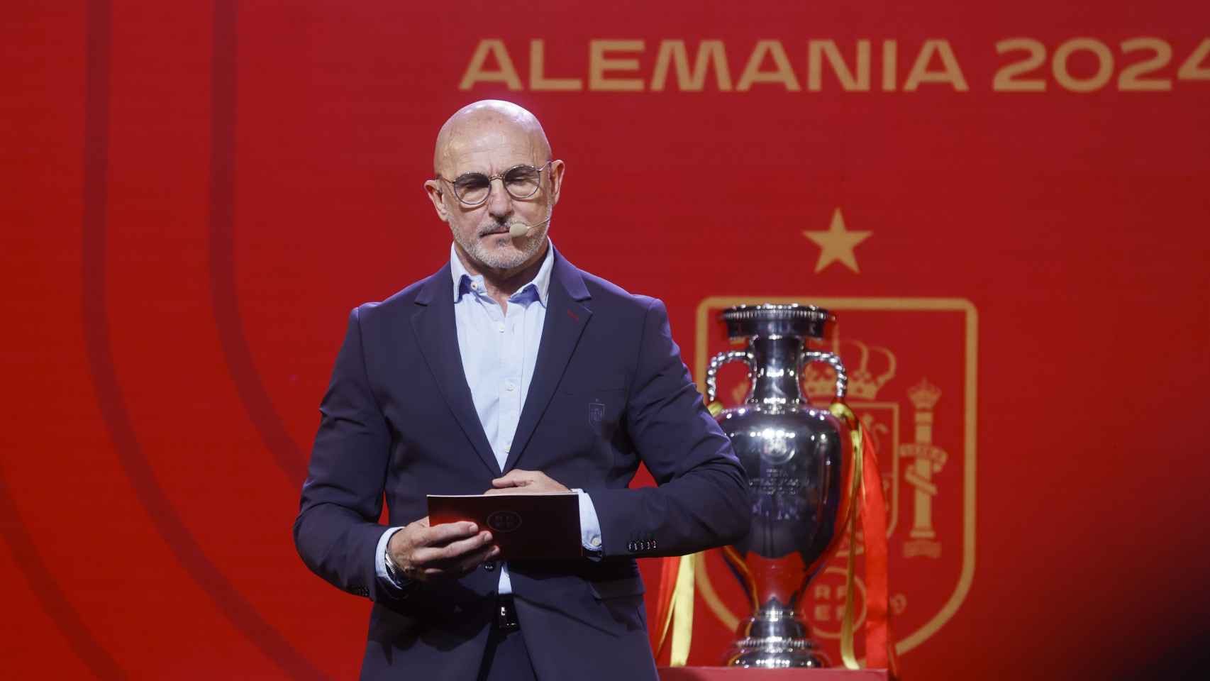 Luis de la Fuente, durante el acto previo a la Eurocopa.