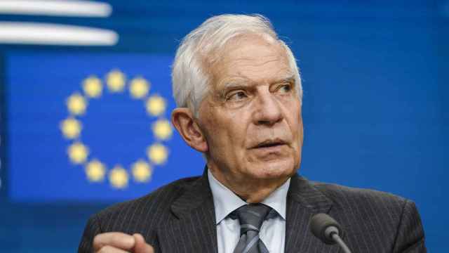 El jefe de la diplomacia europea, Josep Borrell, durante la rueda de prensa de este lunes en Bruselas