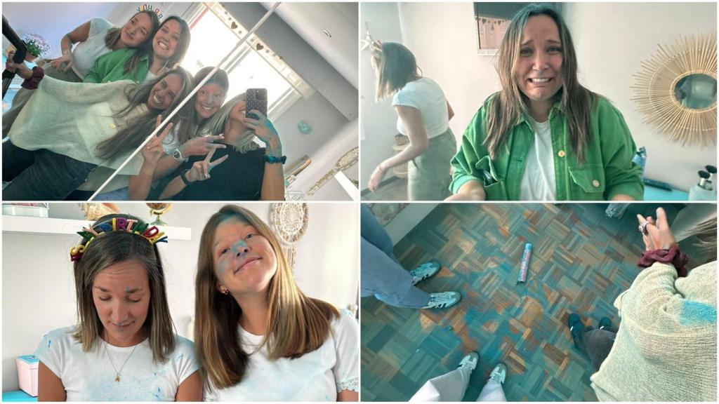 Un grupo de amigas de A Coruña se viralizan al confundir un cañón de polvo de color con confeti