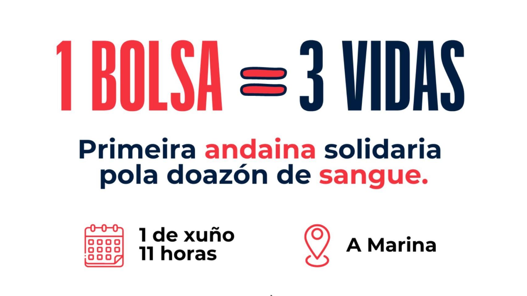 La primera marcha solidaria por la donación de sangre en A Coruña será este sábado