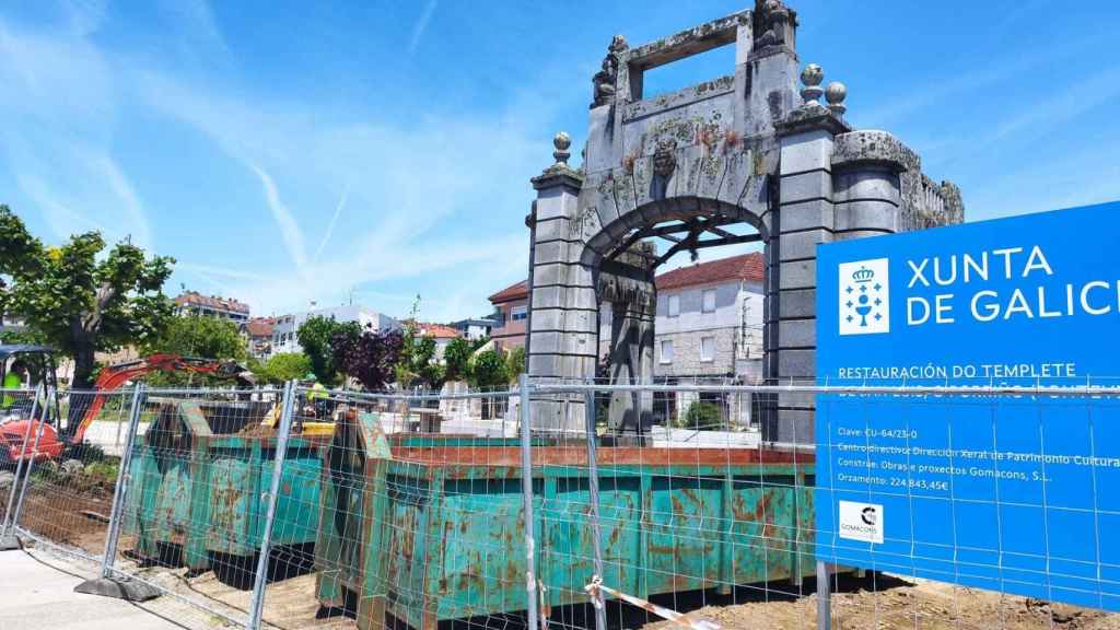 El Templete de San Luis al inicio de los trabajos.