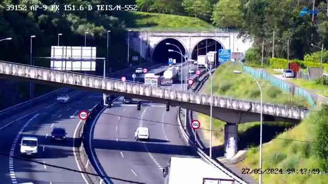 Cámara en dirección al túnel de A Madroa, en Vigo a 27 de mayo de 2024.