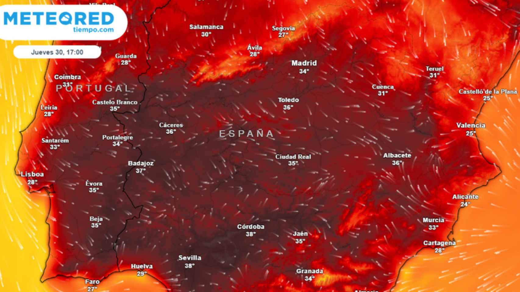 Previsión de Meteored.