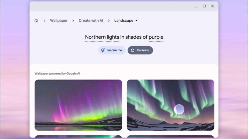 Creación de fondos de pantalla con IA generativa en Chromebook Plus