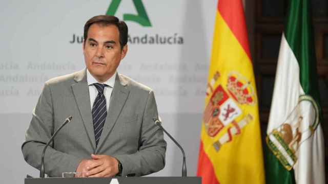 El consejero de Justicia en Andalucía, José Antonio Nieto, durante la rueda de prensa del Consejo de Gobierno.