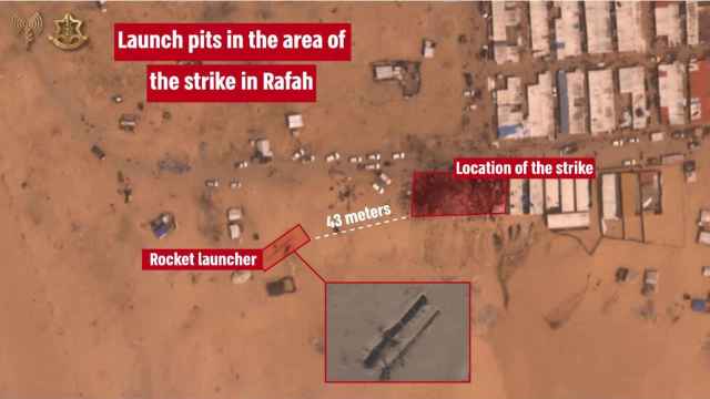 Imágenes del lugar que los aviones de Israel atacaron para sostener su tesis de que en la zona bombardeada no había tiendas de campaña