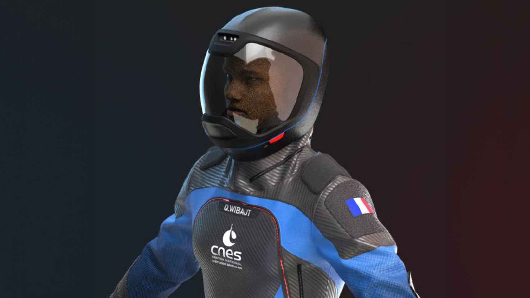 El traje espacial del CNES diseñado por Decathlon.