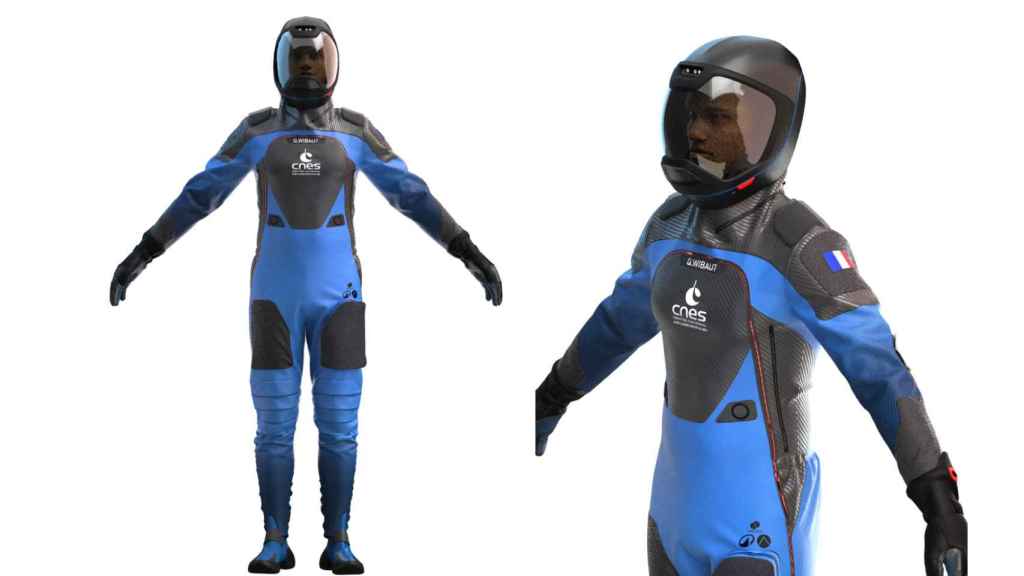 El traje espacial del CNES diseñado por Decathlon.