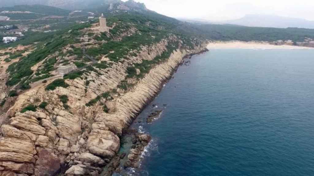 Vista aérea de la playa del Cañuelo.