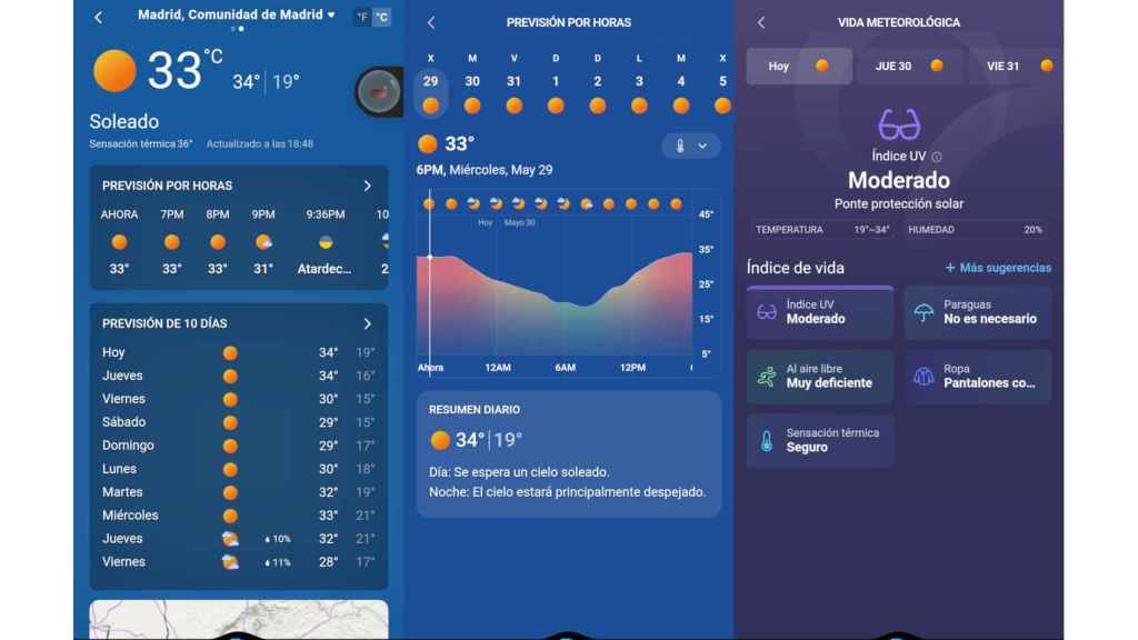 Previsión meteorológica en Microsoft Start para Android