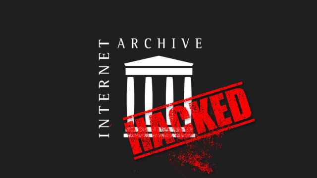 Logo de Internet Archive hackeado