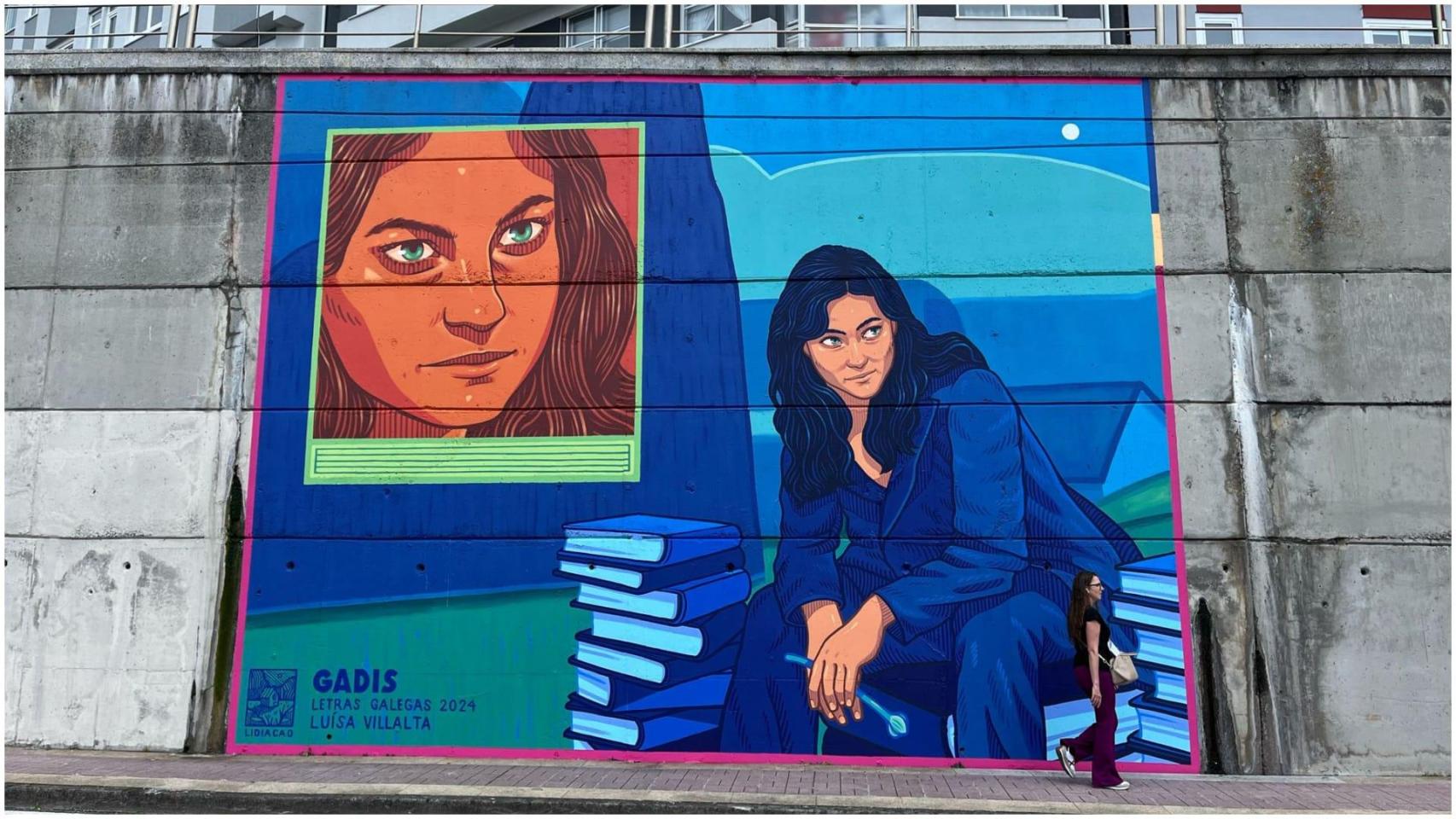 El mural de Luísa Villalta en el paseo marítimo de A Coruña