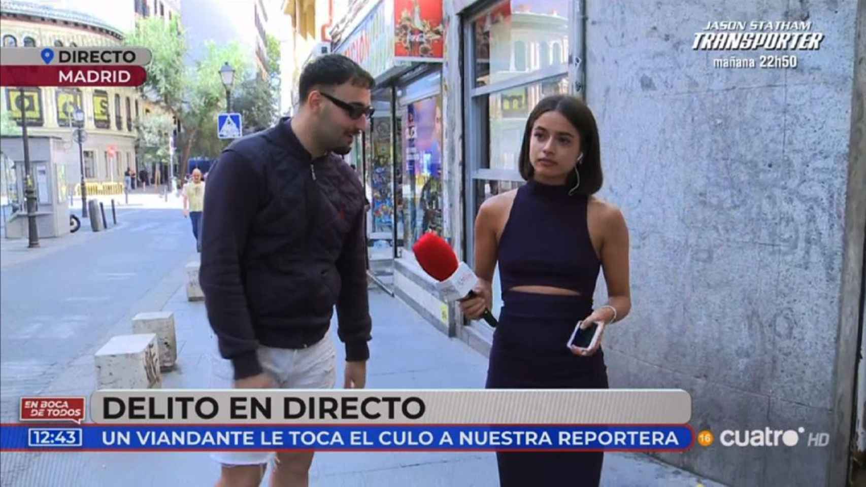 La Fiscalía pide año y medio de cárcel para el hombre que tocó el culo a  una periodista de Cuatro en un directo