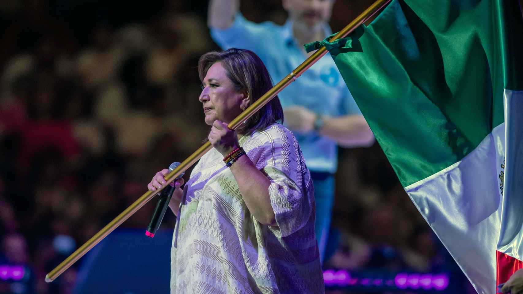 Xóchitl Gálvez, candidata opositora a la presidencia de México, en su cierre de campaña en Monterrey.