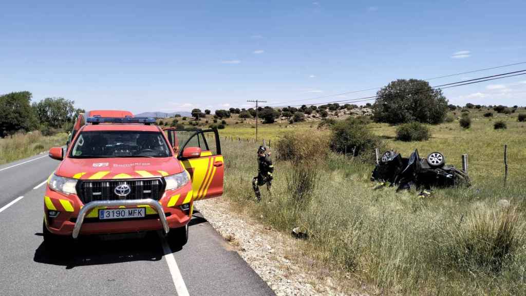 Imagen del vehículo accidentado en Ávila