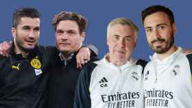 Nuri Sahin, Edin Terzic, Carlo y Davide Ancelotti, en un fotomontaje