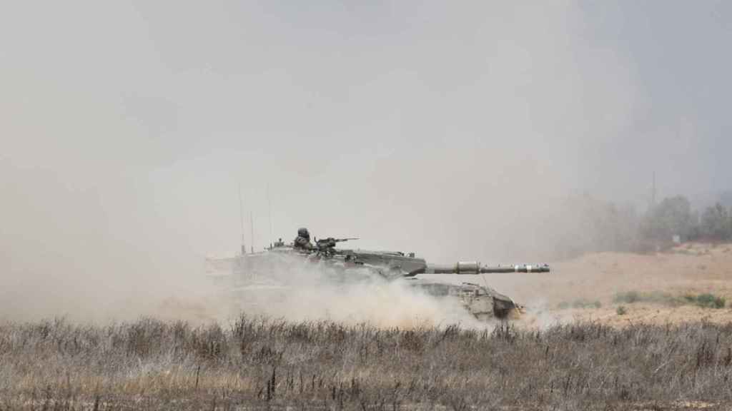 Tanque israelí en la frontera el 30 de mayo.