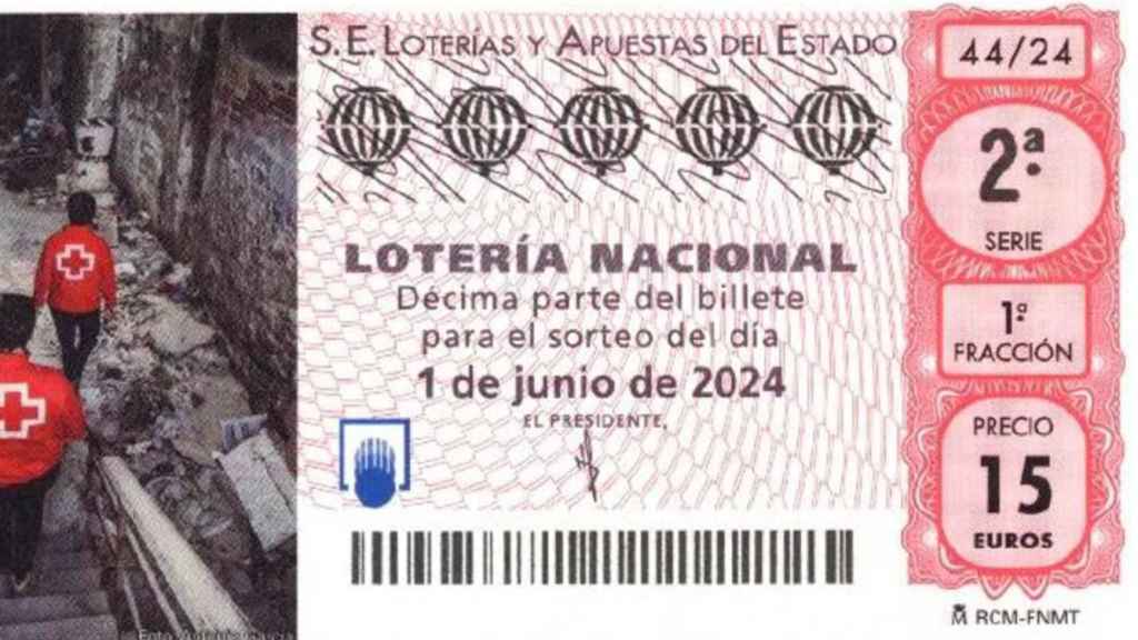 Décimo del Sorteo Extraordinario de Lotería Nacional de la Cruz Roja.