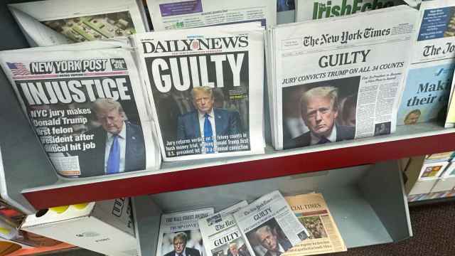 Portadas de periódico con el veredicto de culpabilidad sobre Donald Trump