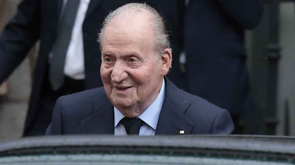 El emérito Juan Carlos en el funeral de Fernando Gómez-Acebo en Madrid.