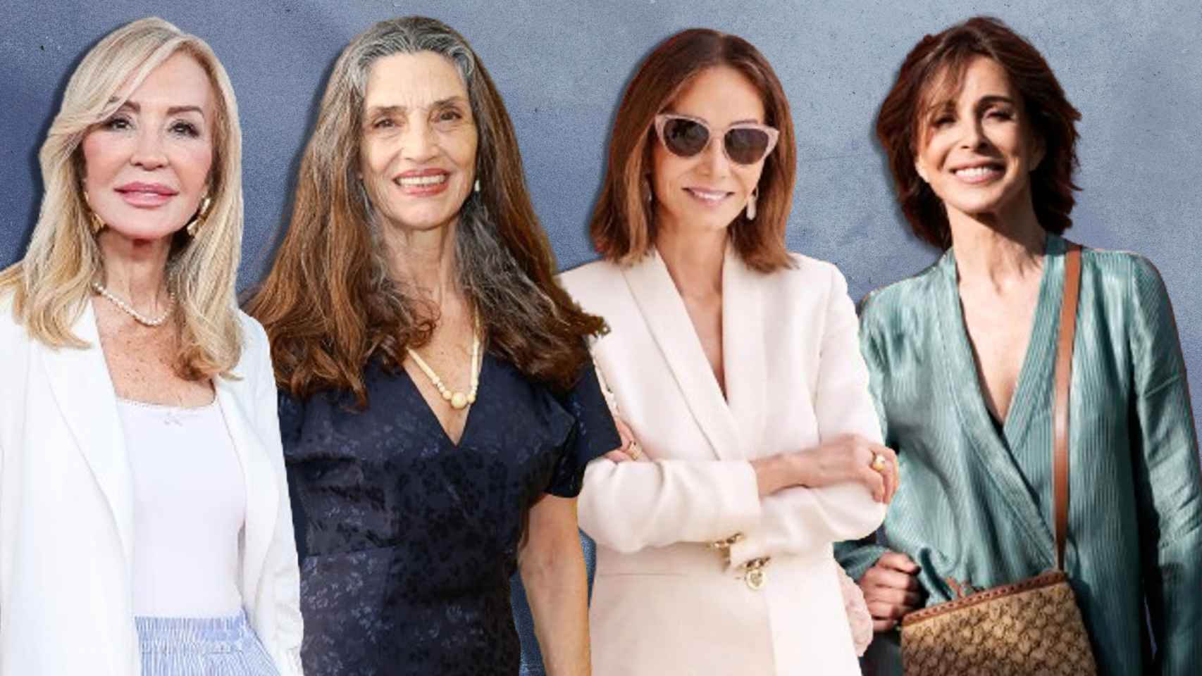 Carmen Lomana. Ángela Molina, Isabel Preysler y Lydia Bosch en un montaje de JALEOS.