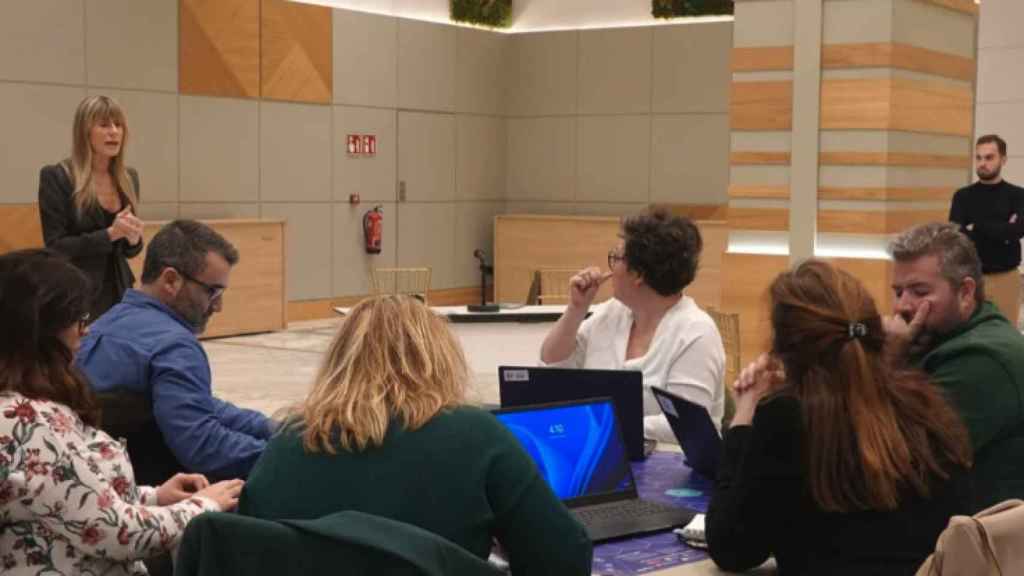 Begoña Gómez, en la presentación de su software en un acto organizado por la Cámara de de Cáceres, el 31 de enero.