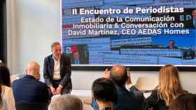 David Martínez, consejero delegado de Aedas Homes, durante el encuentro con periodistas.