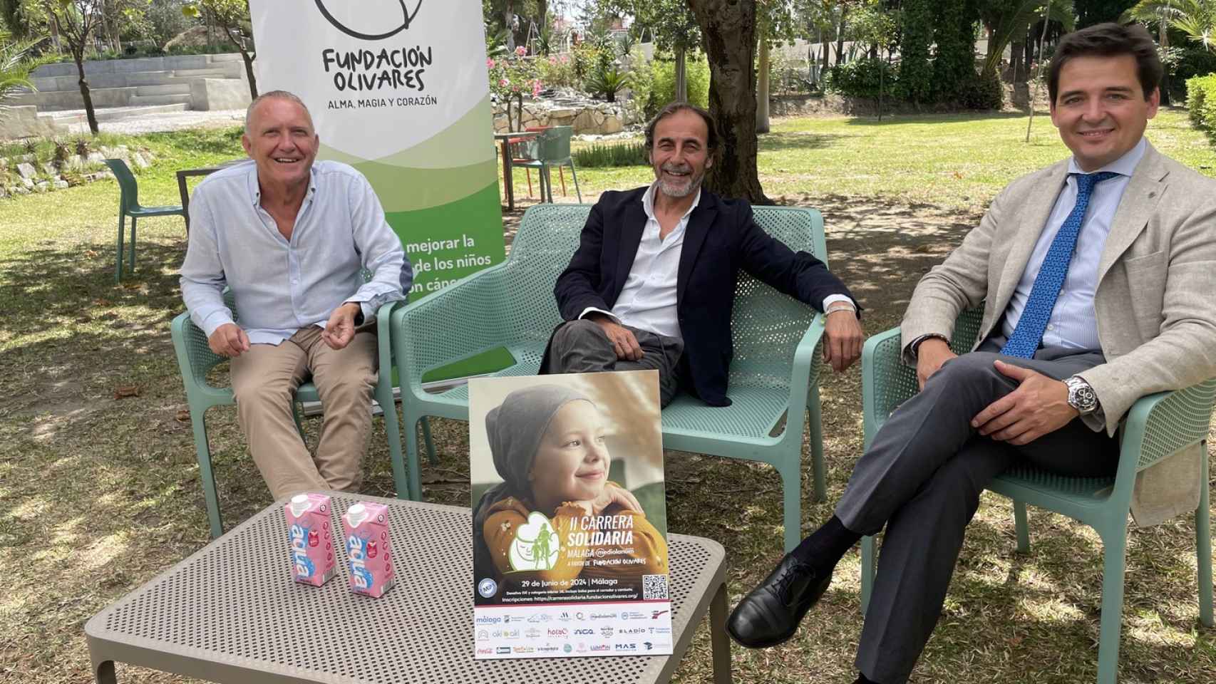 José Chinchilla, Andrés Olivares y Baldomero García en la presentación del cartel.