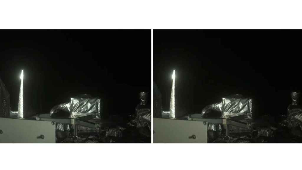 Dos fotos tomadas de la nave OSIRIS-APEX antes (izquierda) y después (derecha) del perihelio del 2 de enero de 2024.