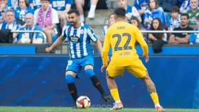 Mikel Balenziaga en el partido contra el Barça B en Riazor.