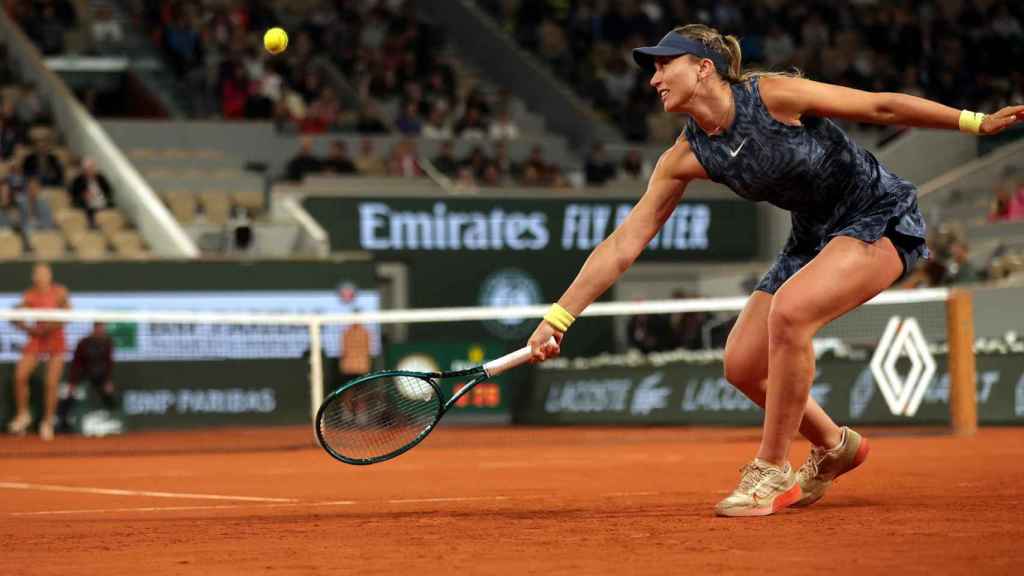 Paula Badosa durante su partido de tercera ronda ante Sabalenka.