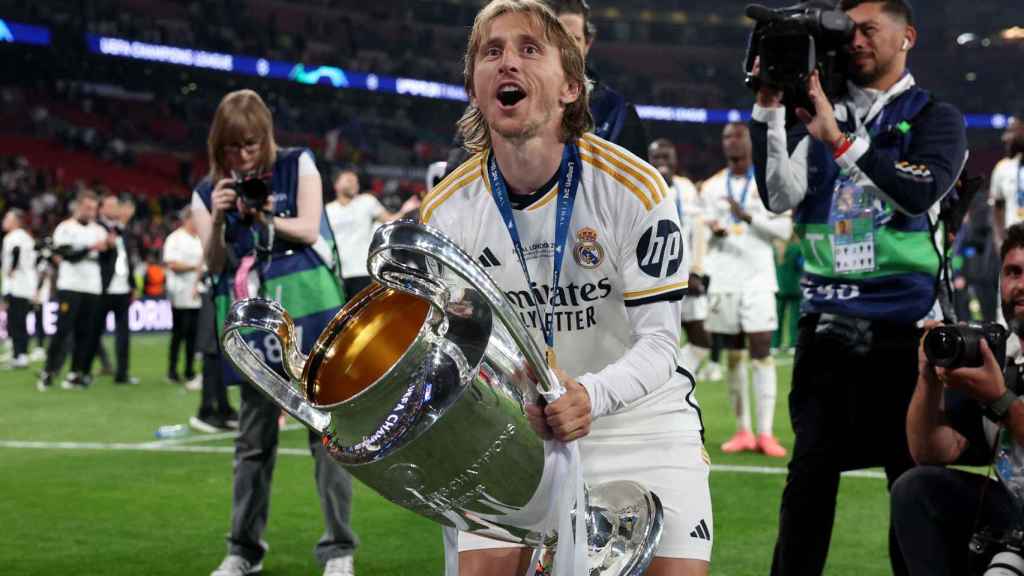 Luka Modric celebra su sexta Copa de Europa con el Real Madrid.