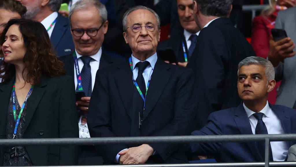 Florentino Pérez, en el palco de Wembley