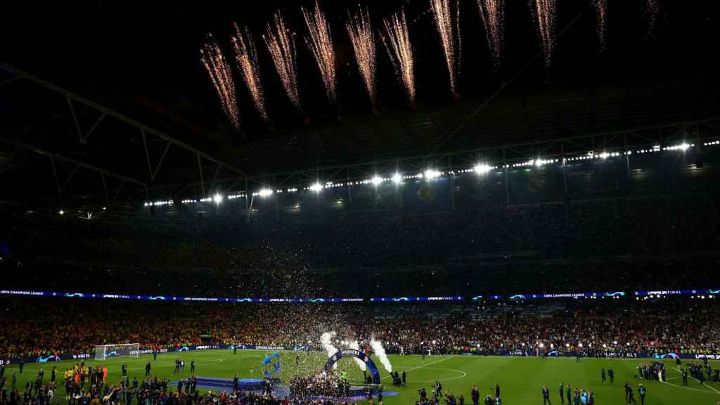 El estadio de Wembley durante la celebración de la Champions League del Real Madrid