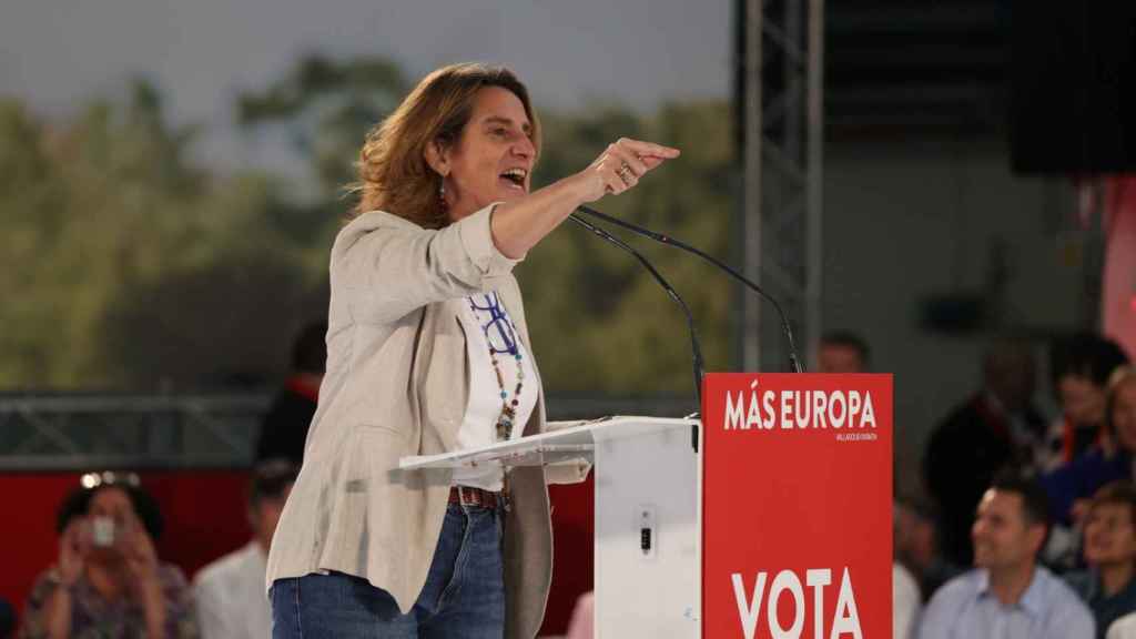 La vicepresidenta tercera del Gobierno y candidata del PSOE a las europeas, Teresa Ribera, este sábado en Valladolid.