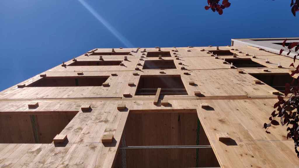 Estructura de madera del edificio Tomás Bretón