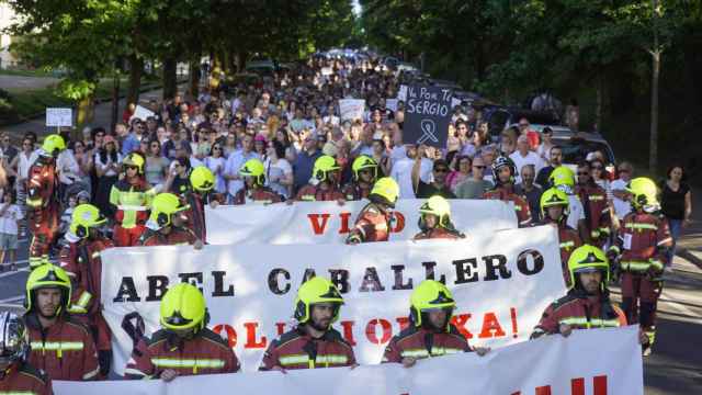 Manifestación de la plataforma Vigo sen Bombeiros, a 1 de junio de 2024.