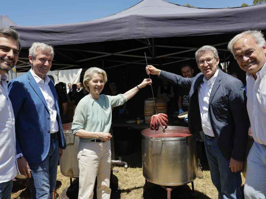 Ursula von der Leyen, a su paso por Galicia dentro de la campaña electoral del PP europeo.