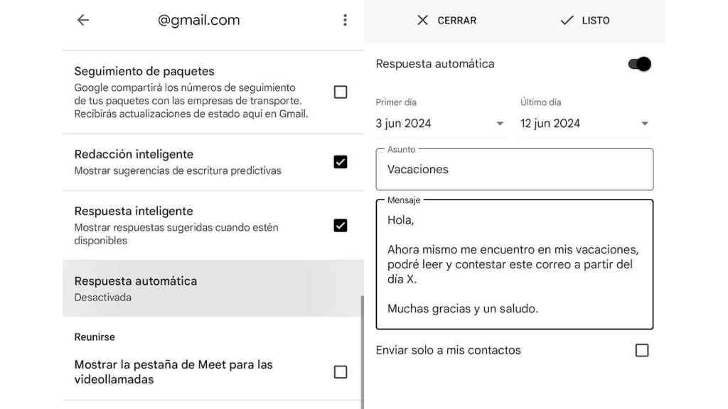 Respuesta automática Gmail