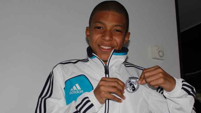 Kylian Mbappé de joven en la Ciudad Real Madrid en Valdebebas