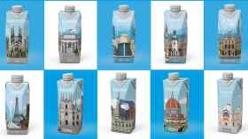 El diseño de varias de las botellas de agua.