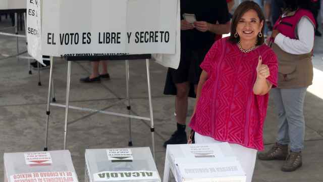 Xóchitl Gálvez, candidata opositora a AMLO en México, este domingo.
