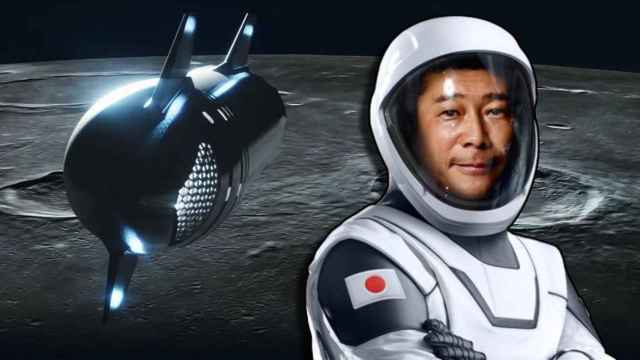 Fotomontaje de Starship y el multimillonario japonés Yusaku Maezawa.