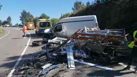 Colisión frontal en Ourense con dos heridos.