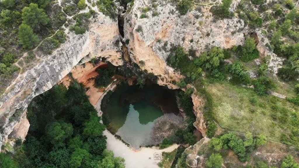 Vista aérea del Charco Mañán, en Alborache.