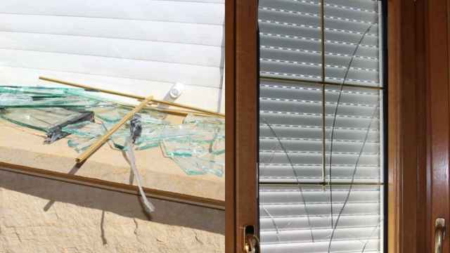 Cristales rotos en la vivienda asaltada en Burgos